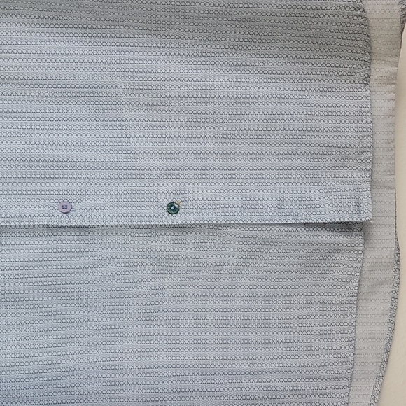 Quiksilver Edition Blue Print Long Sleeve Cotton Dress Shirt XL - Picture 13 of 15